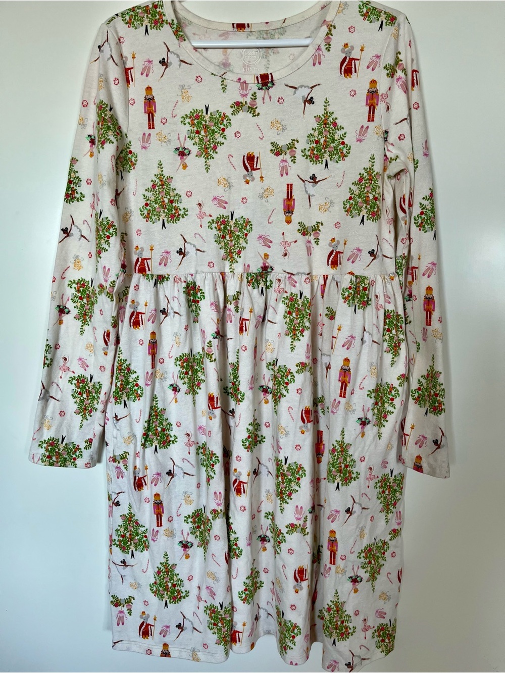 Wonder Nation Girls' Nutcracker Print Casual Dress – Size L (10-12)